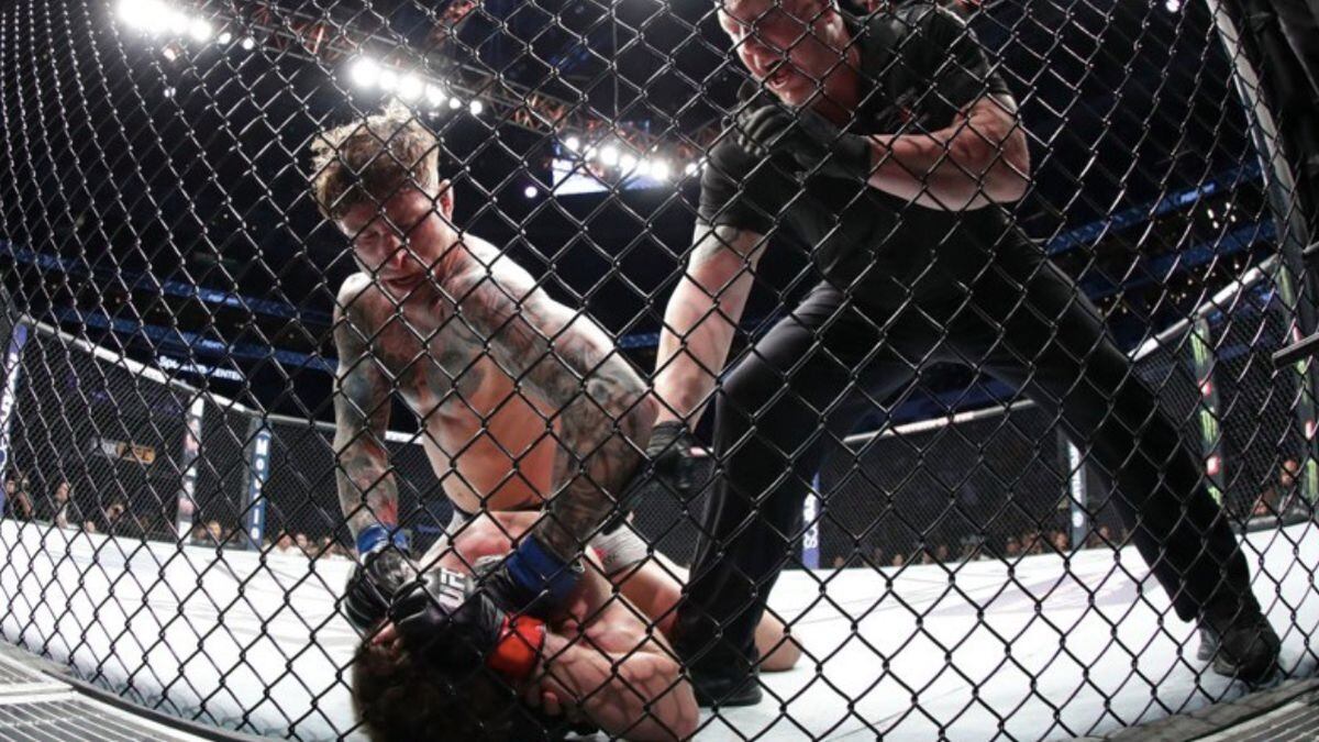 MMA fighter wins bout when opponent knocks himself out