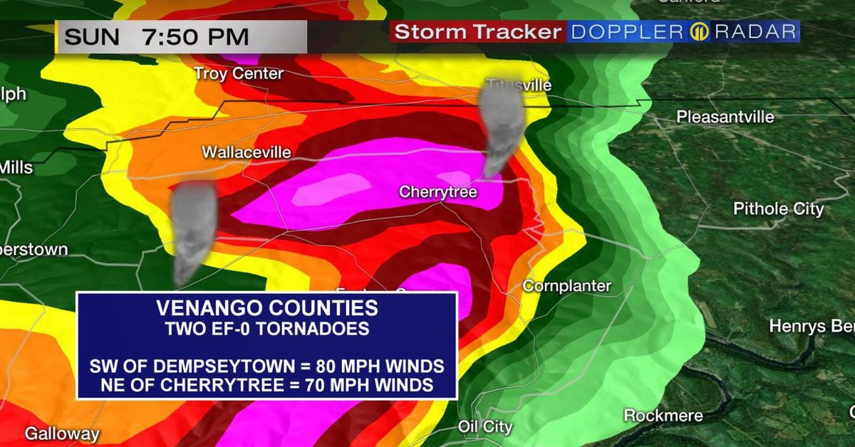 Pennsylvania sees seven times the average number of tornadoes for the month