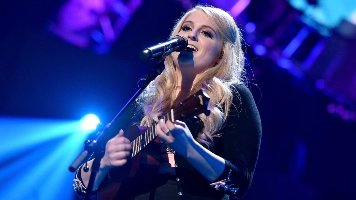 Meghan Trainor is the only person that can make a humiliating fall on