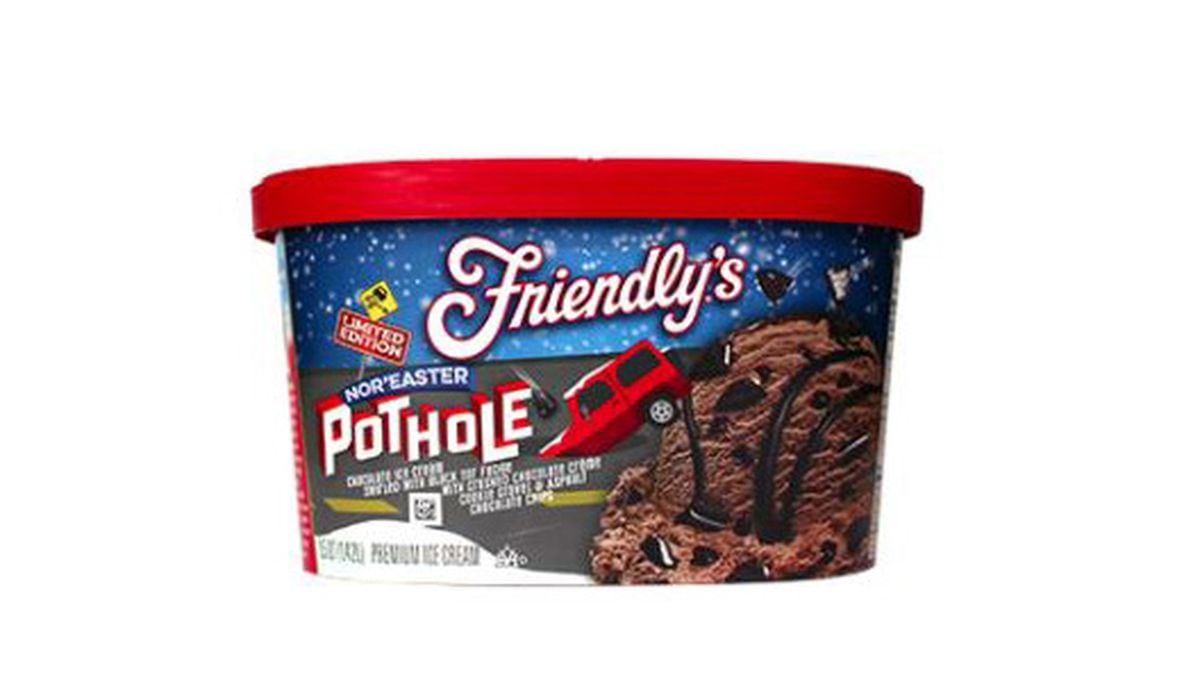Friendly's unveils limitededition 'Nor'easter Pothole' ice cream