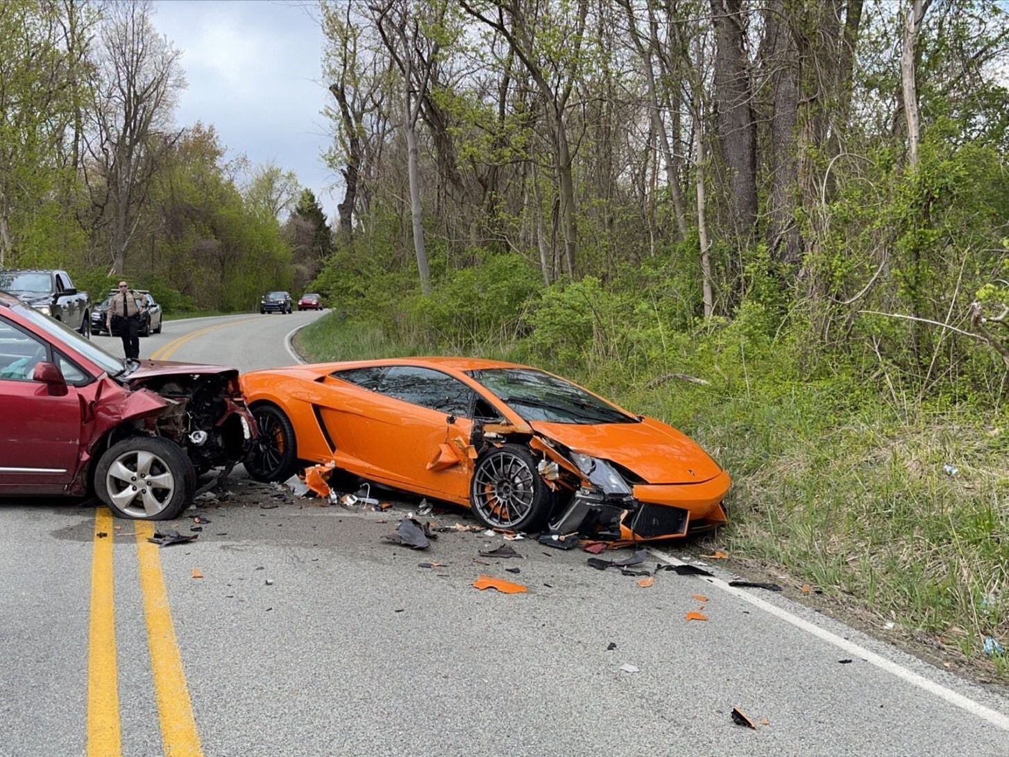Rostraver road shut down for a time after Lamborghini, minivan collide –  WPXI
