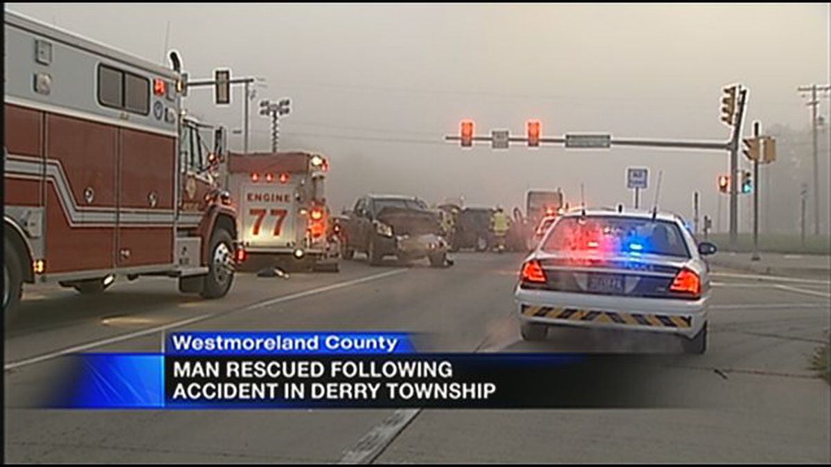 Man rescued from car after crash on Route 22 in Westmoreland County