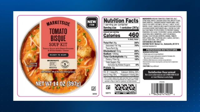 Walmart Recalls Marketside Tomato Bisque Soup Kit Over Listeria Concerns