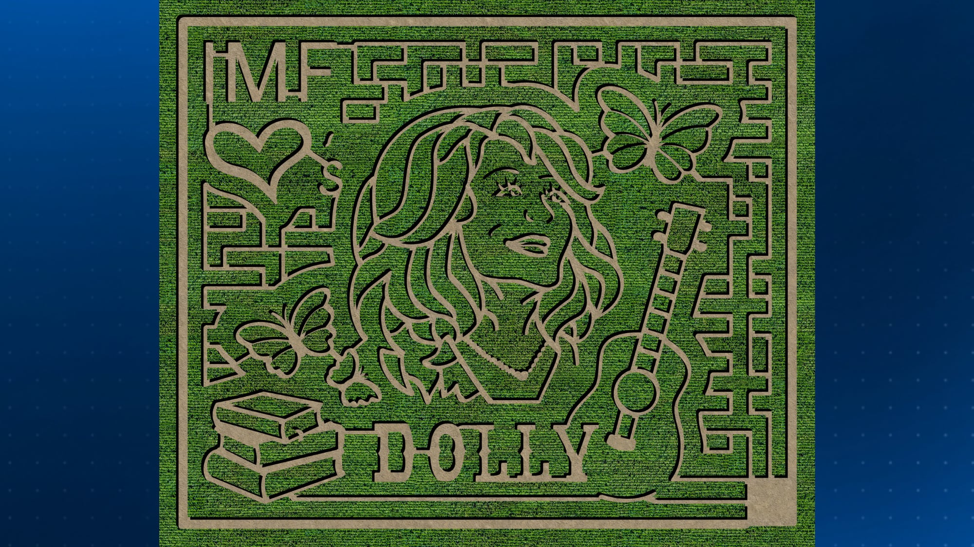 Irons Mill Farmstead Opens Corn Maze Honoring Dolly Parton’s Imagination Library