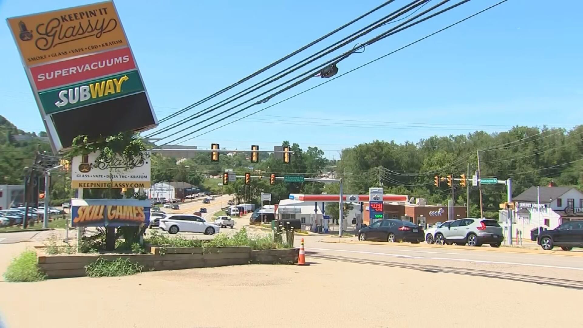 South Strabane Township Sign Leans Precariously After Tractor-Trailer Incident