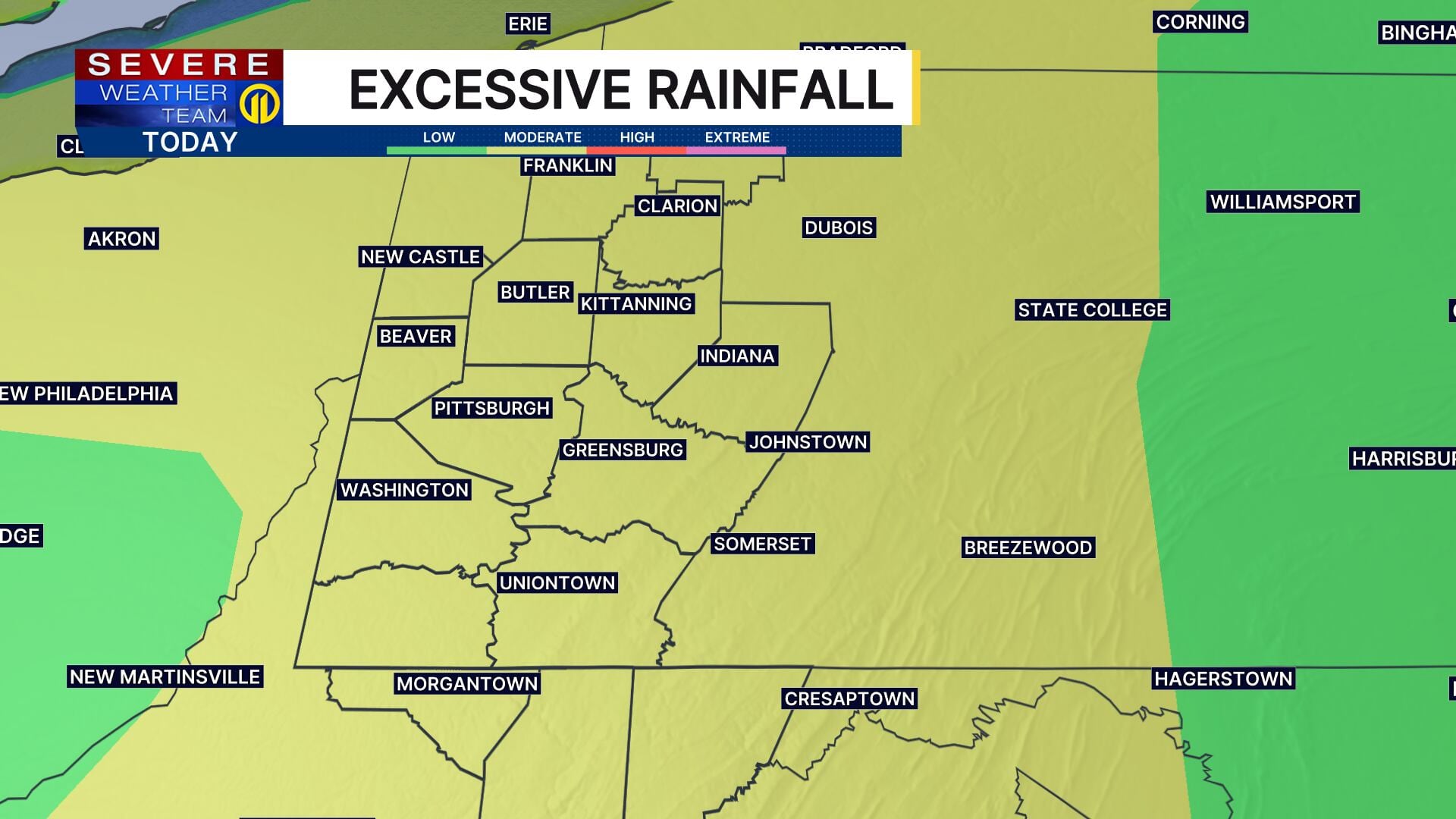 Pittsburgh Region Faces Showers and Storms With Flood and Wind Risks